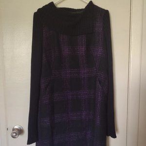 Women's Alberto Makali Purple Plaid Wool Dress Size 10